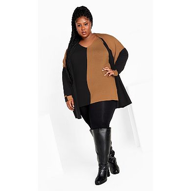 Avenue Women's Plus Size Splice It Sweater