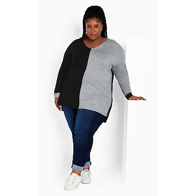 Avenue Women's Plus Size Splice It Sweater