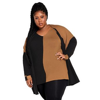 Avenue Women's Plus Size Splice It Sweater