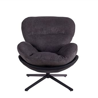 Christopher Knight Home 360° Swivel Accent Chair, Modern Chenille Lounge Chair with Faux Leather