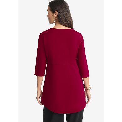 Jessica London Women's Plus Size High Low Buckle Tunic