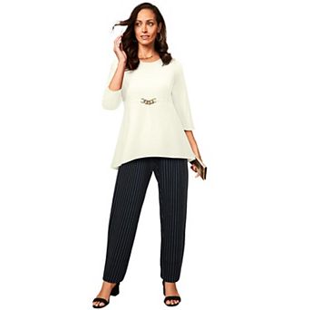 Jessica London Women's Plus Size High Low Buckle Tunic