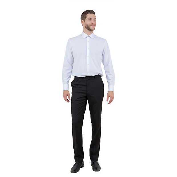 Demantie Modern Fit Performance Men's Stretch Dress Pants - Navy - 30W