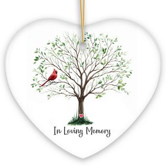 In Loving Memory of Mom and Dad Cardinal on a Tree Ornament, Heavenly Christmas Remembrance Gift, V1