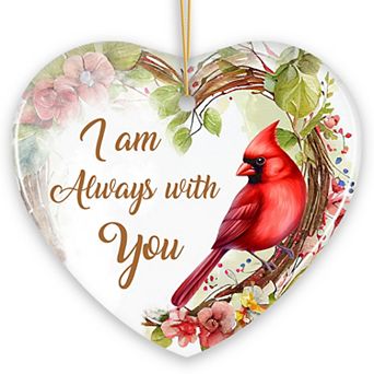 I am Always with You Cardinal Ornament, Sentimental Christmas Memorial Gift