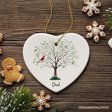 In Loving Memory of Mom and Dad Cardinal on a Tree Ornament, Heavenly Christmas Remembrance Gift, V3
