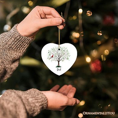 In Loving Memory of Mom and Dad Cardinal on a Tree Ornament, Heavenly Christmas Remembrance Gift, V3