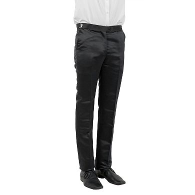 Men's Skinny-Fit Shiny Tuxedo Pants