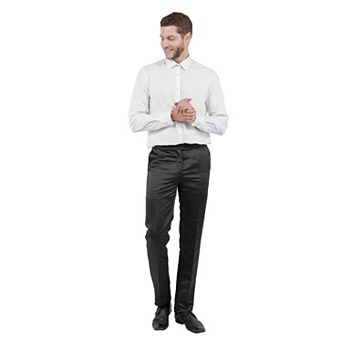 Men's Skinny-Fit Shiny Tuxedo Pants