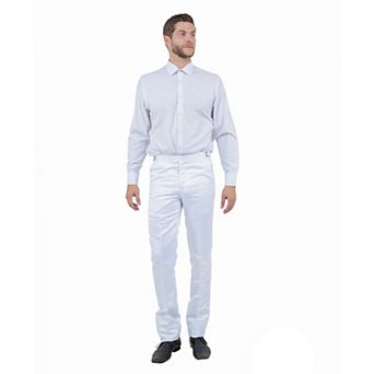 Men's Skinny-Fit Shiny Tuxedo Pants