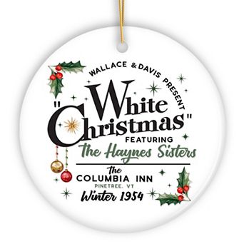 White Christmas Ornament, Retro 1954 Holiday Inn Movie Gift and Tree Decor