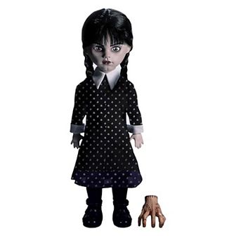 Mezco LDD Wednesday Addams 10" Living Dead Doll - Gothic Collectible Figure, 5 Points Articulation