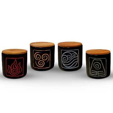 Bazillion Dreams Avatar The Last Airbender Mug Set - Four Nations Bamboo Lids - For Aang Fans