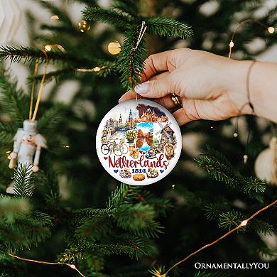 Picturesque Netherlands Heritage Christmas Ornament, Dutch Culture Travel Souvenir Gift Version 2