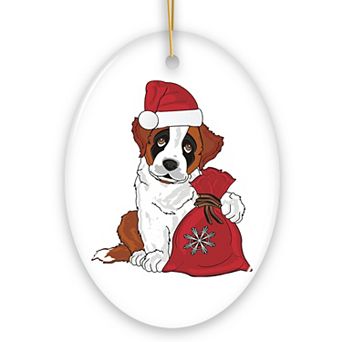 St Bernard Dog Christmas Ornament
