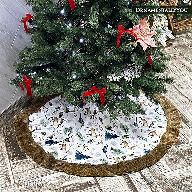 Rustic Nature Pattern Elegant Vintage Christmas Tree Skirt (60 inches)