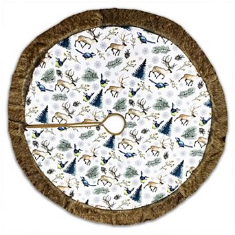 Rustic Nature Pattern Elegant Vintage Christmas Tree Skirt (48 inches)