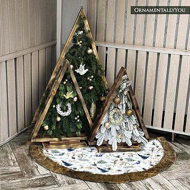 Rustic Nature Pattern Elegant Vintage Christmas Tree Skirt (48 inches)