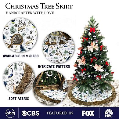 Rustic Nature Pattern Elegant Vintage Christmas Tree Skirt (48 inches)