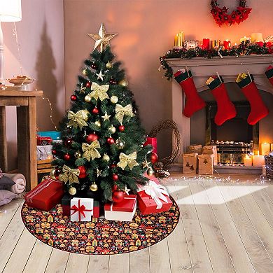 Gnome Folk Pattern Vintage Christmas Tree Skirt (48 Inches)