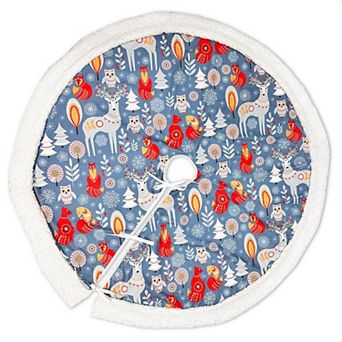 Scandinavian Forest Animal Pattern Tree Skirt (48 Inches)