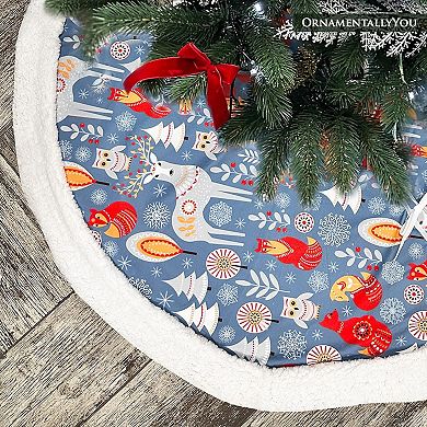 Scandinavian Forest Animal Pattern Tree Skirt (48 Inches)
