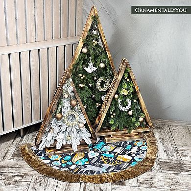 Woodland Animal Scandinavian Folk Christmas Tree Skirt (60 Inches)