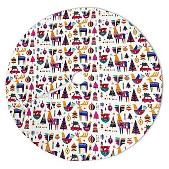 Scandinavian Folk Style Christmas Tree Skirt (60 Inches)