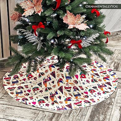 Scandinavian Folk Style Christmas Tree Skirt (60 Inches)