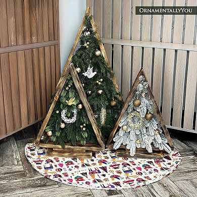 Scandinavian Folk Style Christmas Tree Skirt (60 Inches)