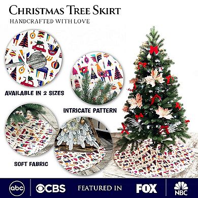 Scandinavian Folk Style Christmas Tree Skirt (60 Inches)