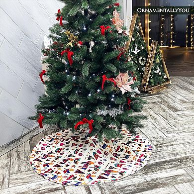 Scandinavian Folk Style Christmas Tree Skirt (48 Inches)