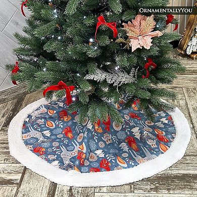 Scandinavian Forest Animal Pattern Tree Skirt (60 Inches)