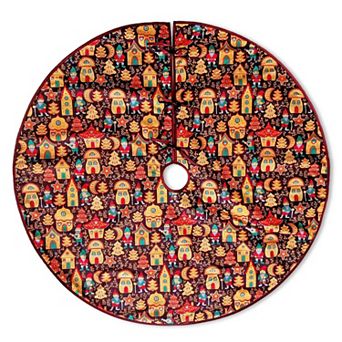 Gnome Folk Pattern Vintage Christmas Tree Skirt (60 Inches)