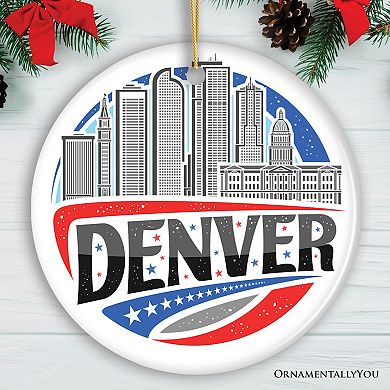 Urban Denver Retro Colorado Ornament, Souvenir Gift