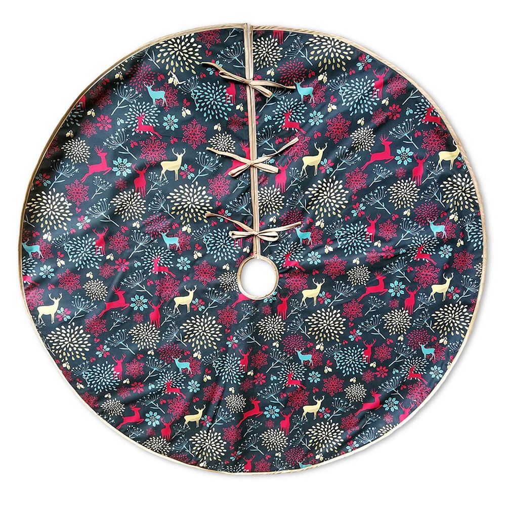 48”dia. Fabric Tree Skirt - Red & Gold