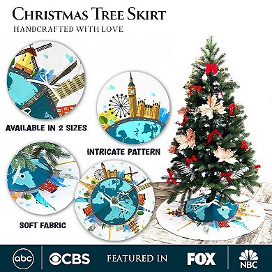 World Landmark Christmas Tree Skirt (48 Inches)