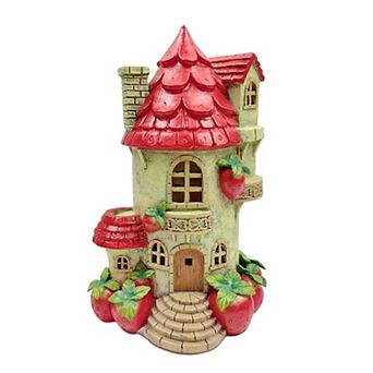 Solar Powered Strawberry Fairy Home Garden Statue, 10" Unique Spring Decoration