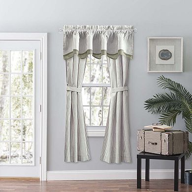 Plaza Ticking Stripe Layer Bradford Valance 3" Rod Pocket 58" x 15" Sage