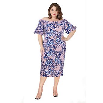 Marée Pour Toi Floral Midi Dress