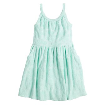 Baby & Toddler Girl Jumping Beans® Textured Flowers Terry Dress Swim Cover Up