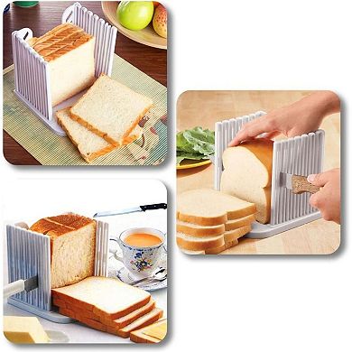 2-Pieces Adjustable Foldable Bread Slicer Toast Cutter