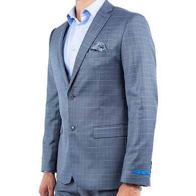 Men's 3pc Plaid Hybrid-Fit Suit Set