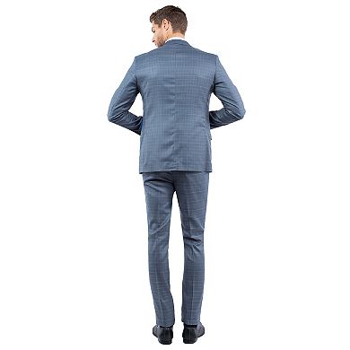 Men's 3pc Plaid Hybrid-Fit Suit Set