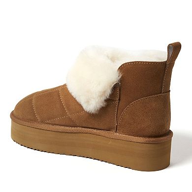 Dearfoams Bayswater Puff Women's Platform Shearling Bootie Slippers