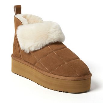Dearfoams Bayswater Puff Women's Platform Shearling Bootie Slippers