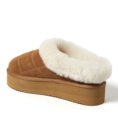 Fireside by Dearfoams Bendigo Women's Puff Platform Suede Clog Slippers