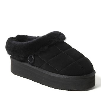 Fireside by Dearfoams Bendigo Women's Puff Platform Suede Clog Slippers