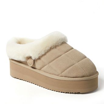 Fireside by Dearfoams Bendigo Women's Puff Platform Suede Clog Slippers