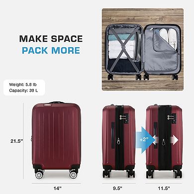 Elite Luggage Dori Hardside Expandable Luggage 3-piece Set